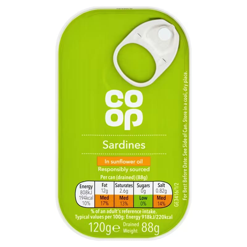 Coop Sardines in Sunflower Oil 120g