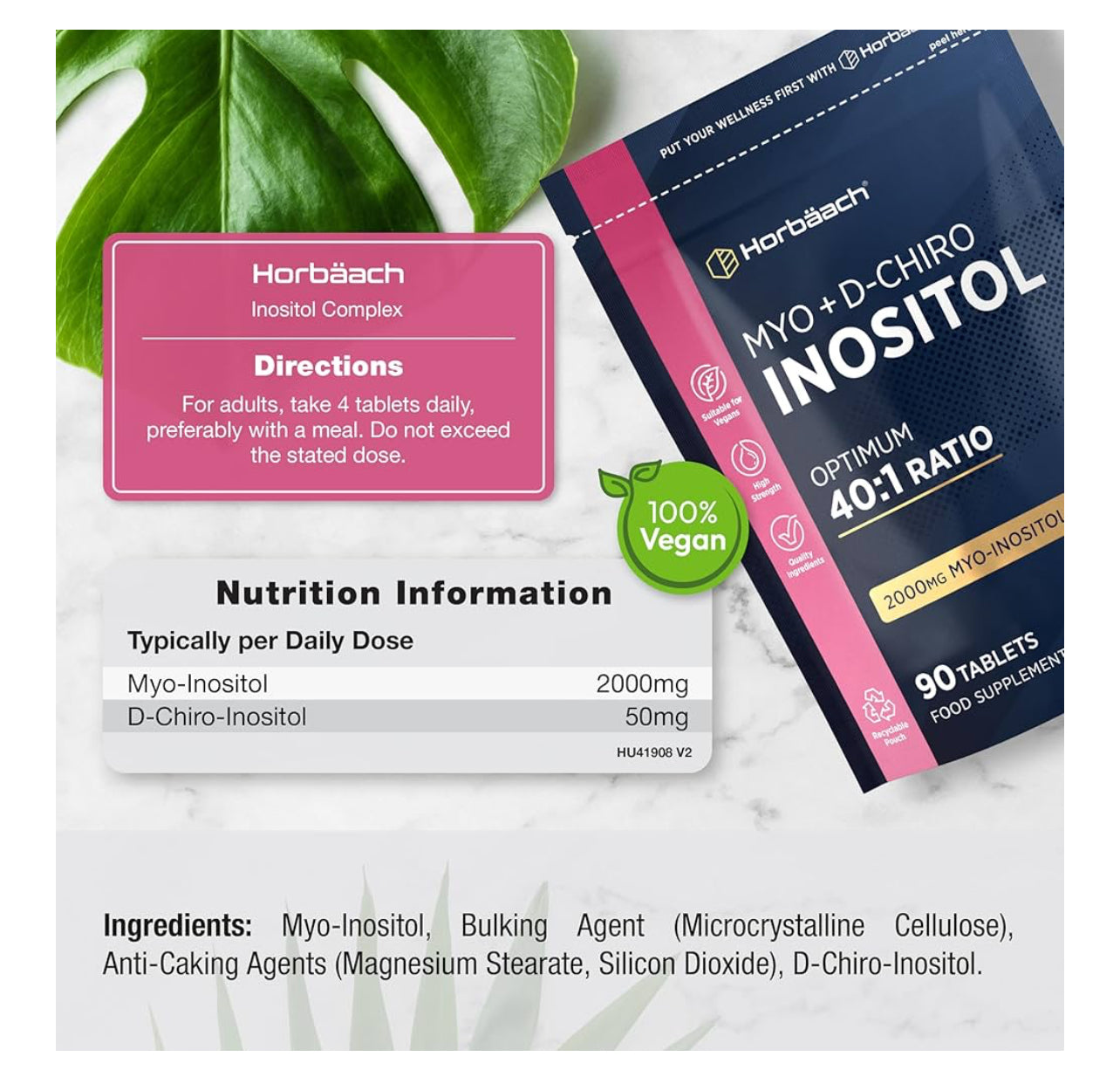 Horbaach Myo Inositol and D Chiro Inositol