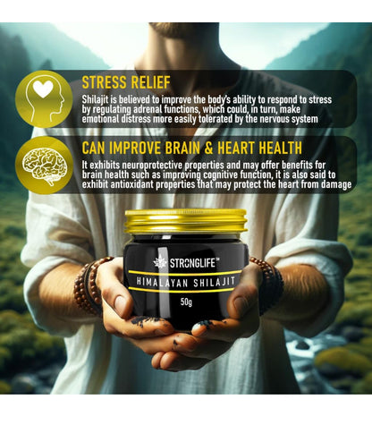 Shilajit Resin 50 Grams Stronglife Gold Grade Himalayan Shilajit