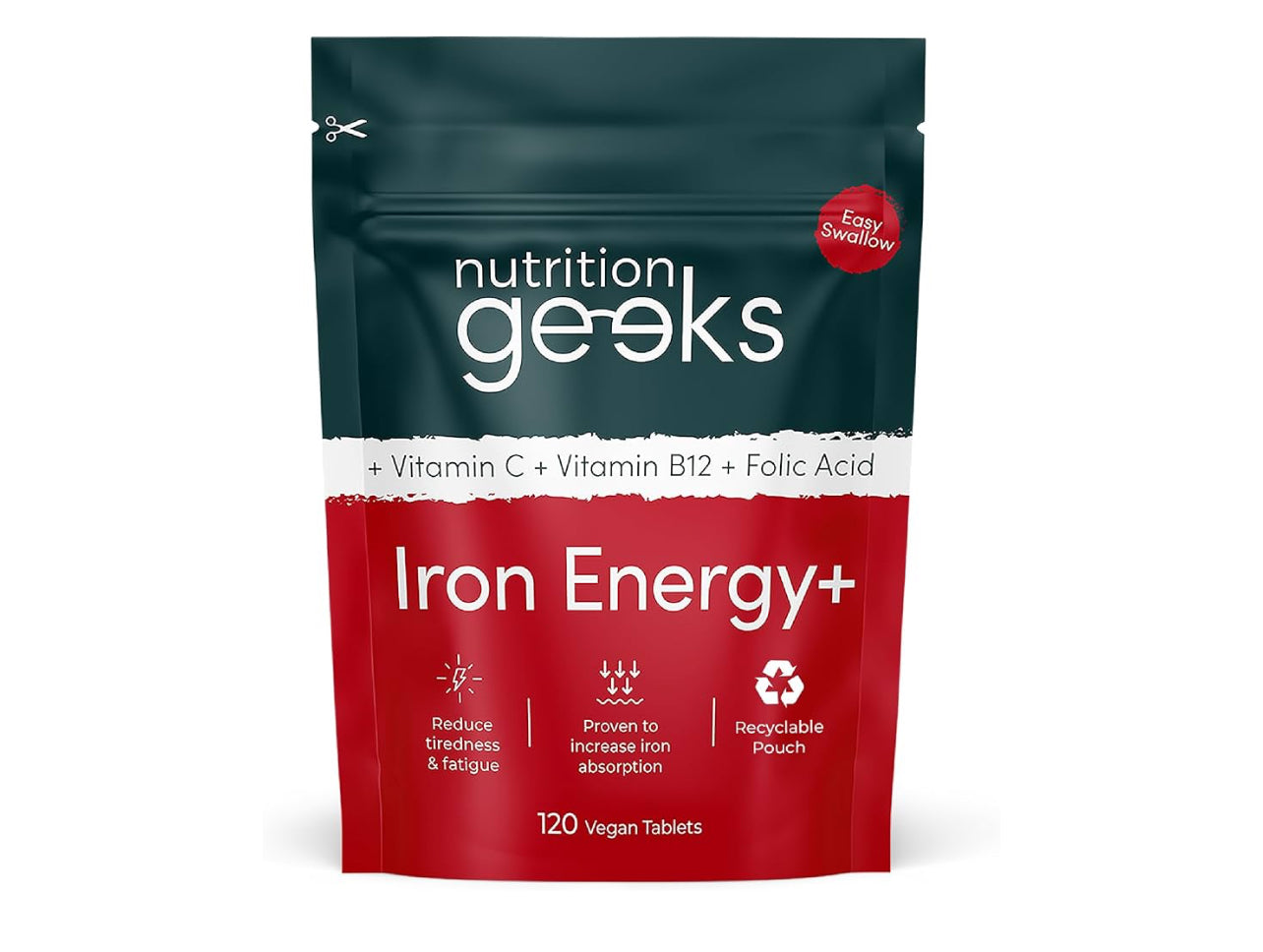 Nutrition Geeks Iron Energy+ 120 capsules