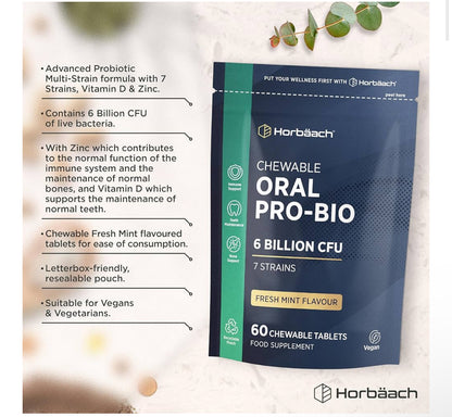 Horbaach Oral Biotics for Mouth 6 Billion CFU