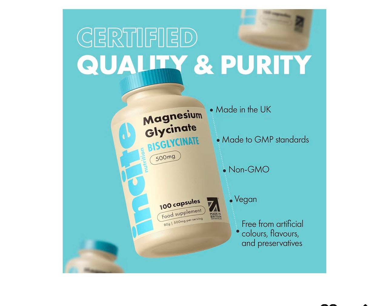 Incite Magnesium Glycinate 500mg