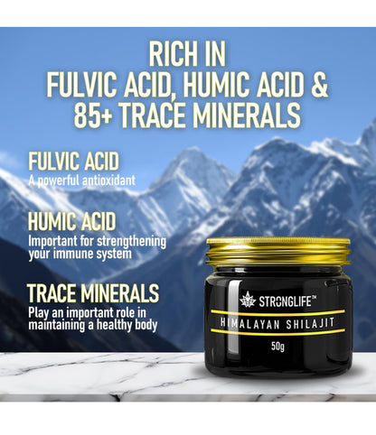 Shilajit Resin 50 Grams Stronglife Gold Grade Himalayan Shilajit