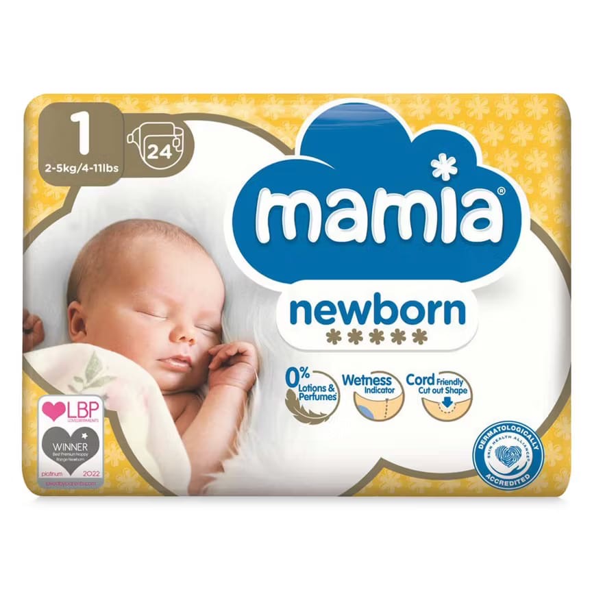 Mamia Newborn Nappies  2-5kg 25 pieces