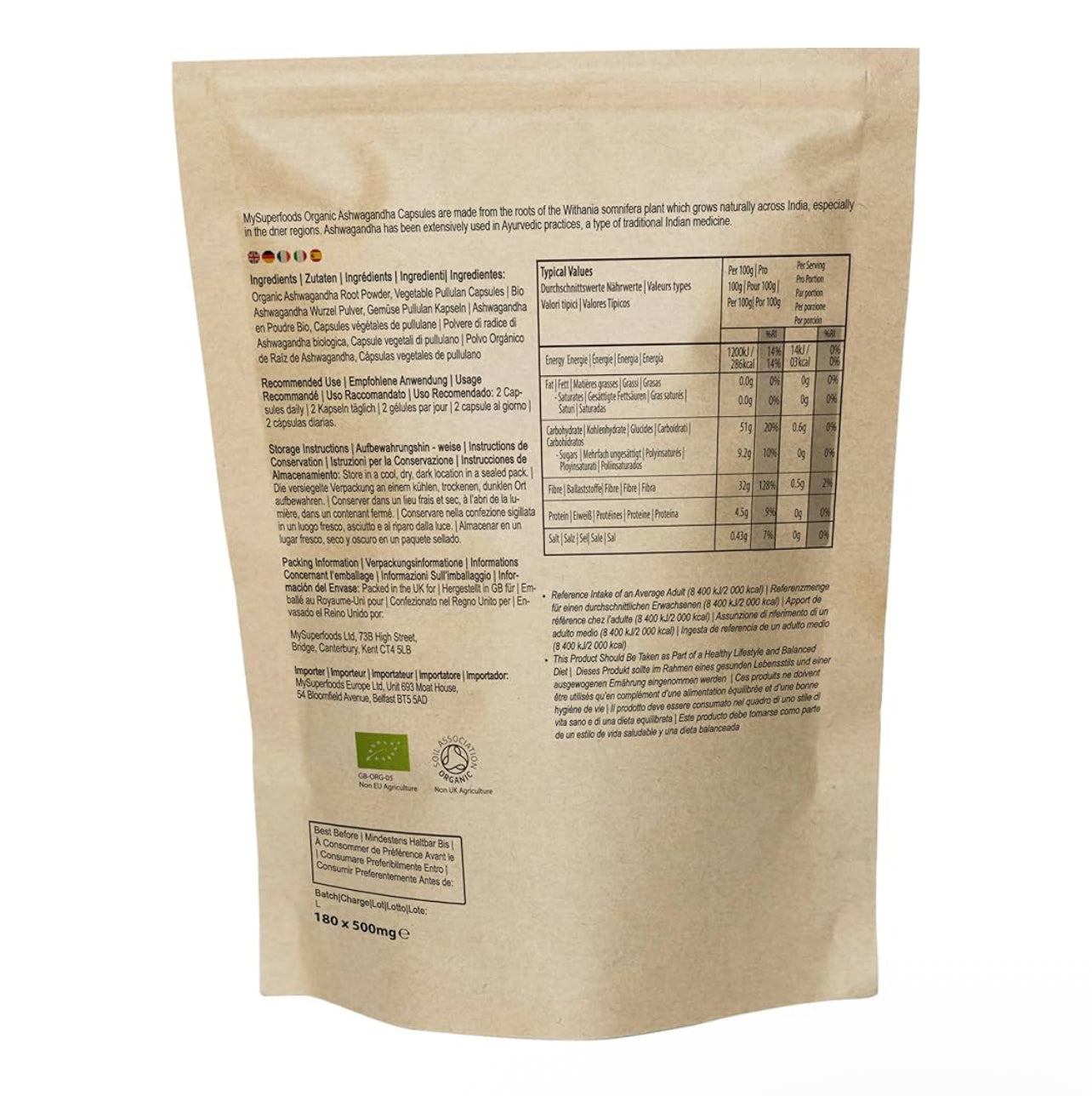 Ashwagandha Capsules | Organic | 1000mg per Serving