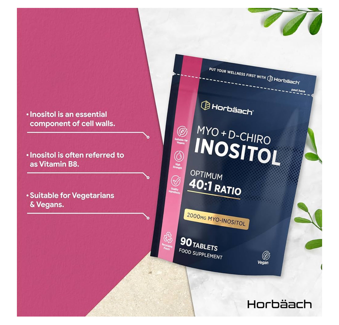 Horbaach Myo Inositol and D Chiro Inositol