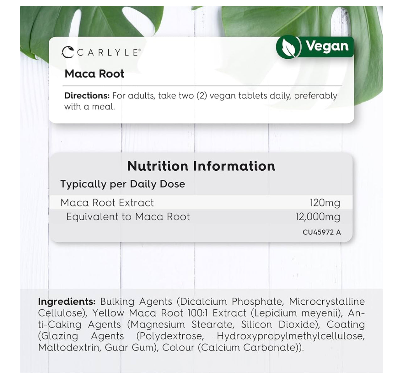 Carlyle Yellow Maca Root Tablets 12,000mg