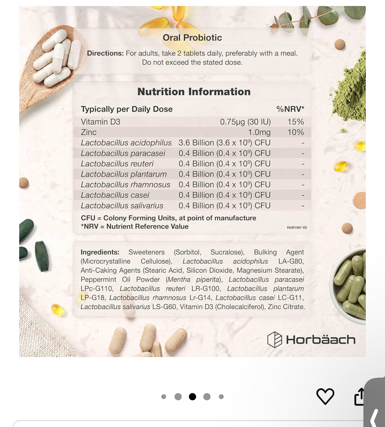 Horbaach Oral Biotics for Mouth 6 Billion CFU
