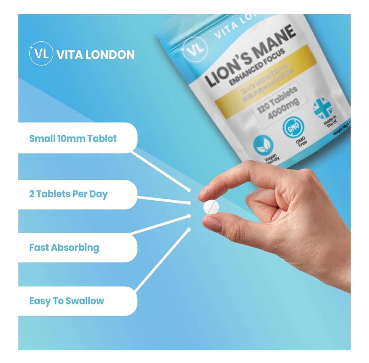 Lions Mane Supplement 4000mg | 2 Month Daily Supply