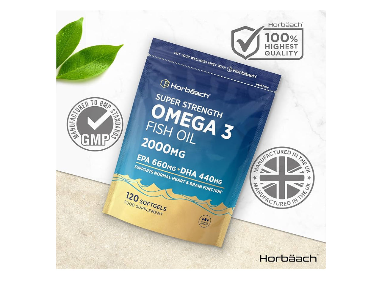 Horbaach Omega 3 Capsules High Strength 2000mg
