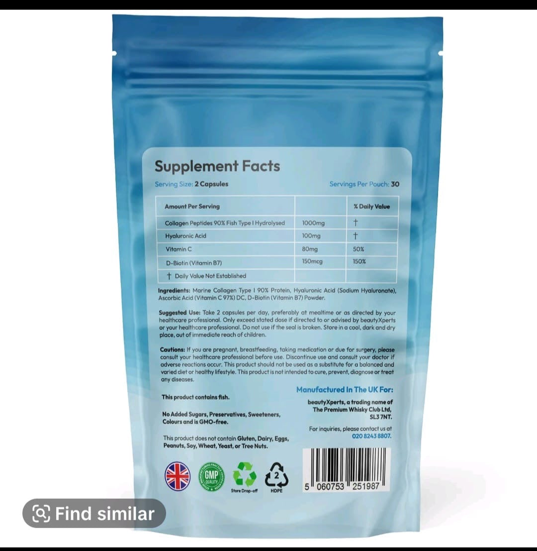 Beauty Xperts Marine Collagen with Biotin, Hyaluronuc Acid & Vitamin C