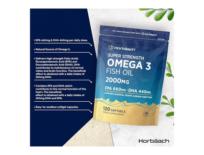 Horbaach Omega 3 Capsules High Strength 2000mg
