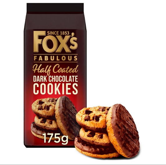 Fox White Dark Chocolate Half Coated Cookies 175g