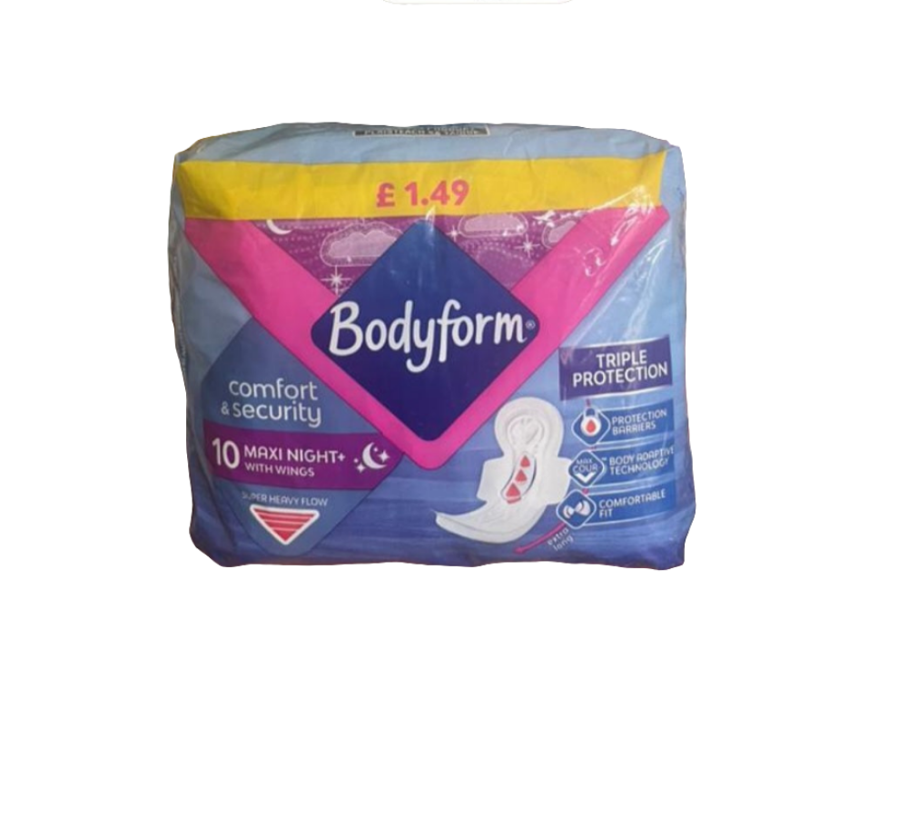 Bodyform Sanitary Pads 10maxi Night With Wings