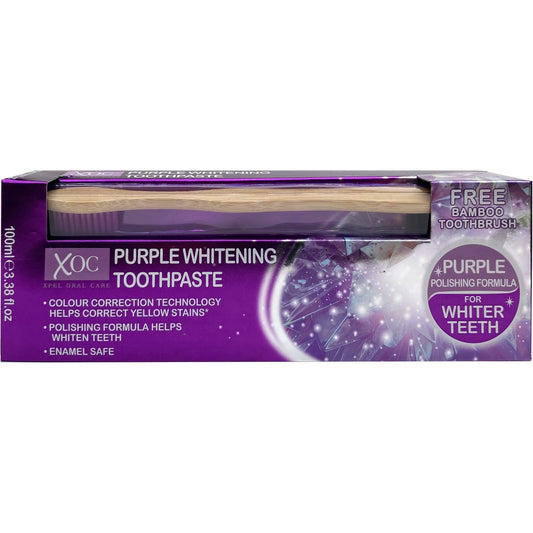 Purple Whitening Toothpaste with Free Toothpbrush