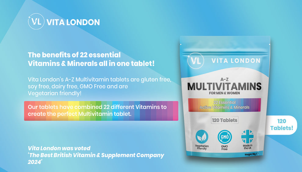 Vita London A-Z Multivitamins for Men & Women 22 Essential Active Minerals and Vitamins