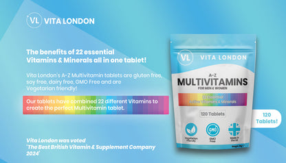 Vita London A-Z Multivitamins for Men & Women 22 Essential Active Minerals and Vitamins