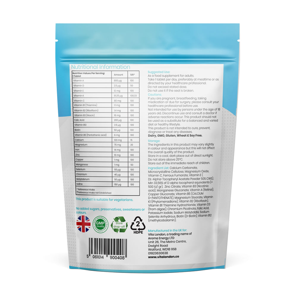 Vita London A-Z Multivitamins for Men & Women 22 Essential Active Minerals and Vitamins