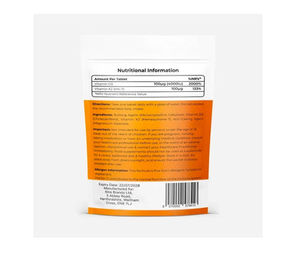Nutrivioo vitamin d3+k2 Mk7